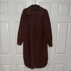 Forever 21 Over the Knee Dark Brown Coat